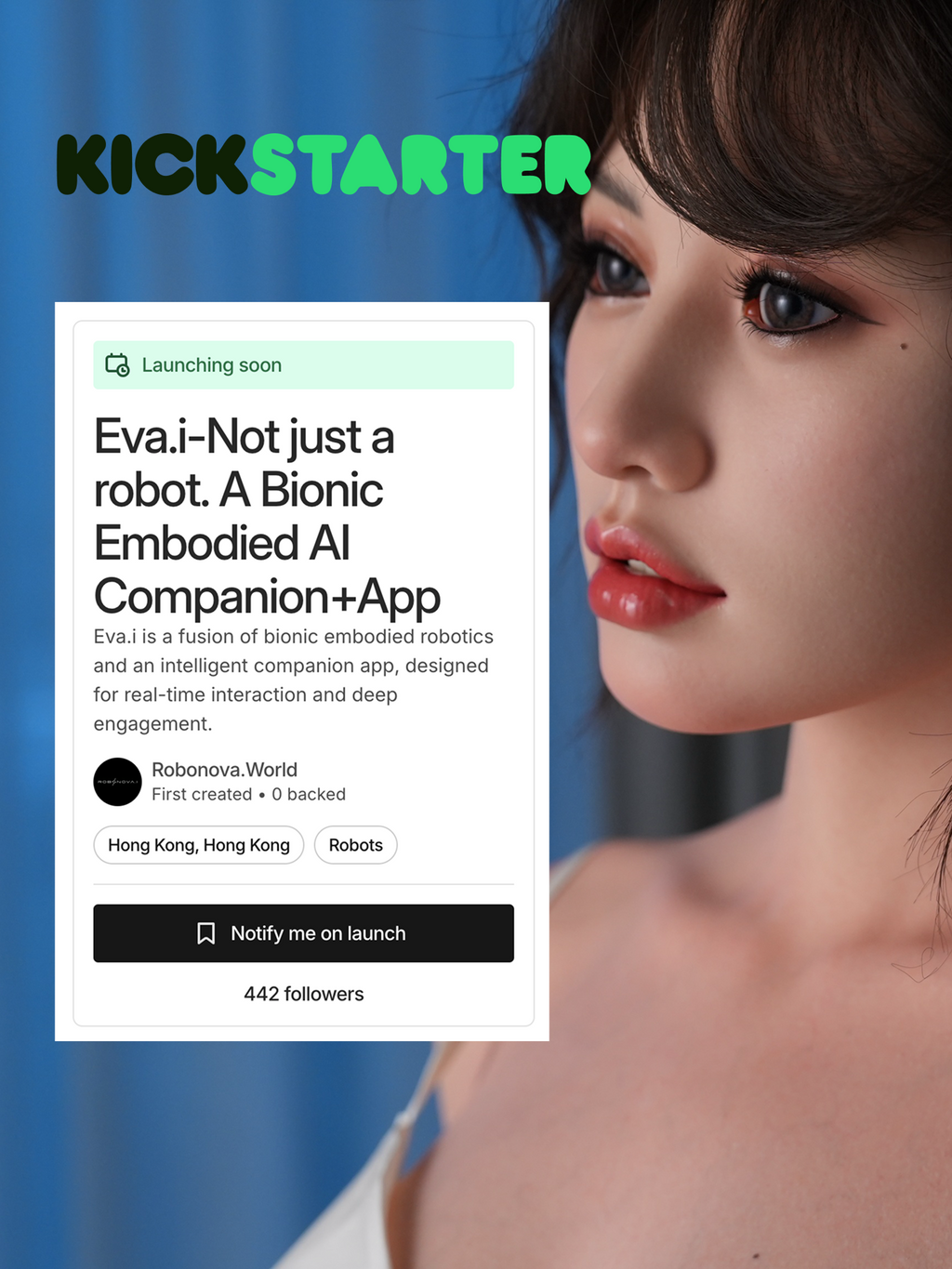 Eva.i : Bionic Embodied AI Companion Robot (Version I, PRE-SALE)
